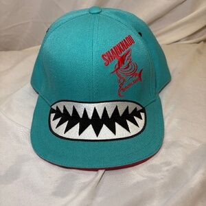 Vintage SHARKNADO Shark Teeth Teal Adjustable Snapback Hat Cap Promotional Movie